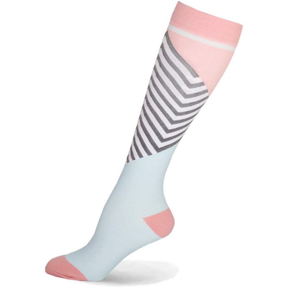 20-30 mmHg Knee Highs Striped Compression Socks Compression Stockings Sports Fashion Socks for Trainer Athletic Varicose Veins